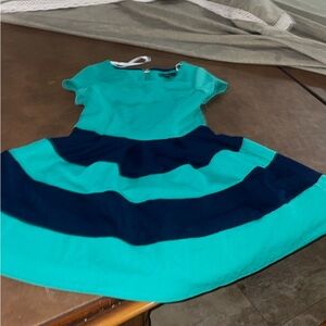 My Michelle Textured Teal and Navy Dress